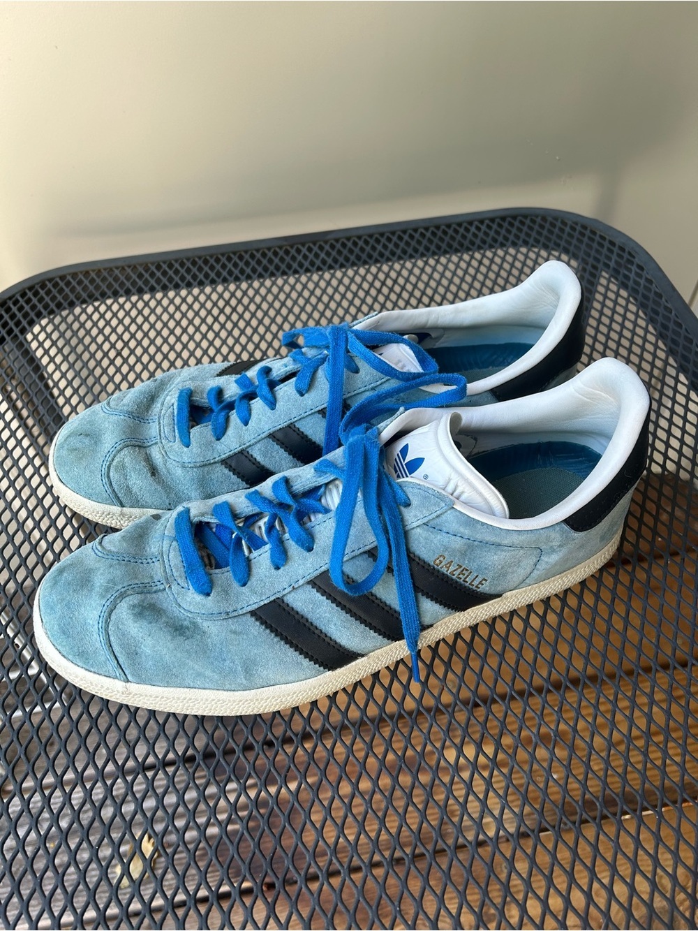Adidas Gazelle Blue Suede Sneakers Men’s Size 10.5 Fair Condition